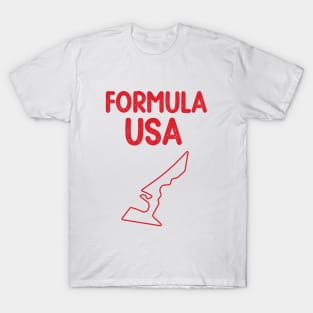 Formula USA Racing Circuit Car Map Grand Prix Race T-Shirt